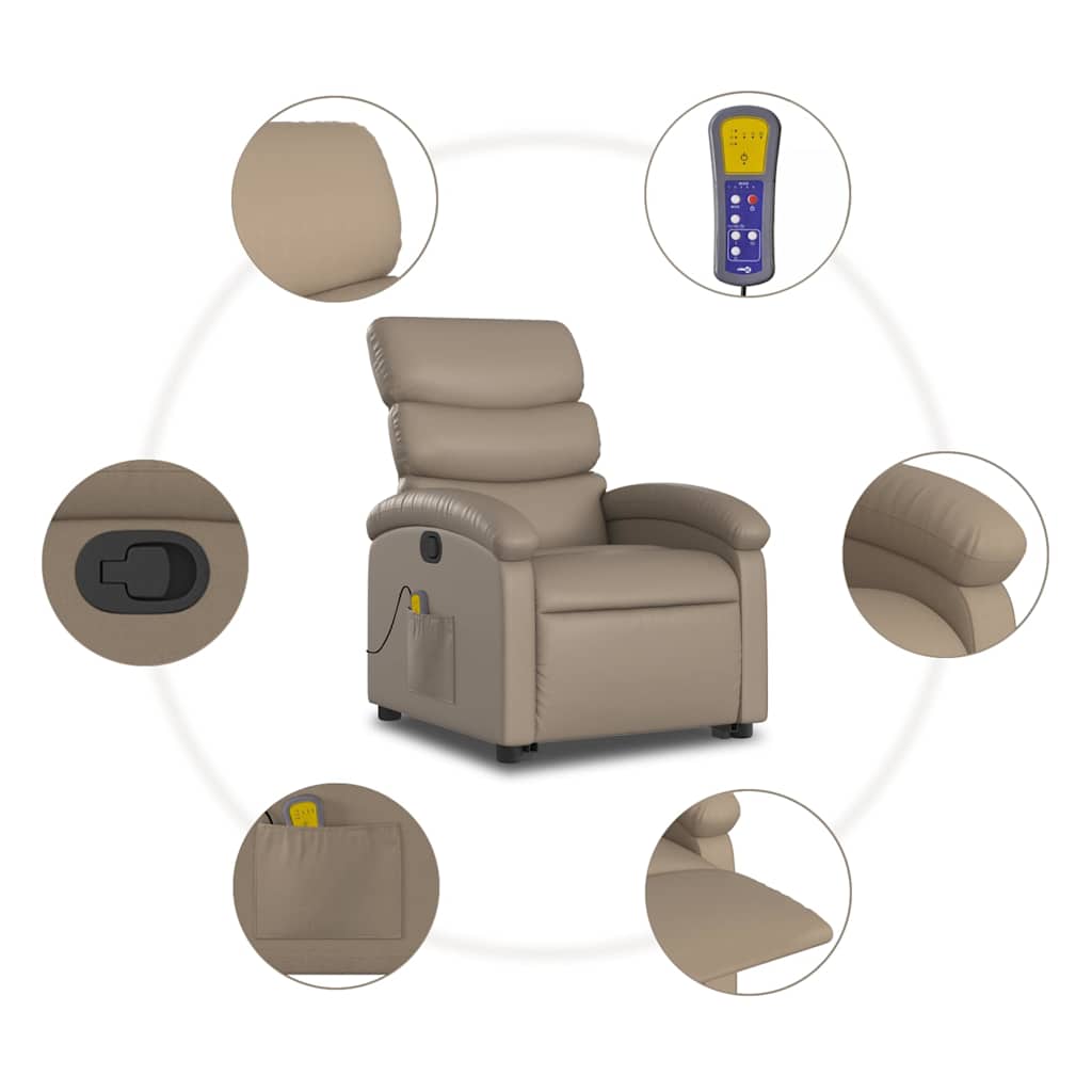 Fauteuil inclinable de massage Cappuccino Similicuir - XIOS
