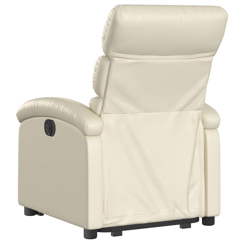 Fauteuil inclinable électrique crème similicuir - XIOS