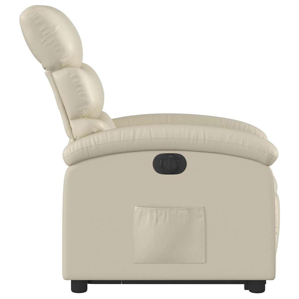 Fauteuil inclinable électrique crème similicuir - XIOS