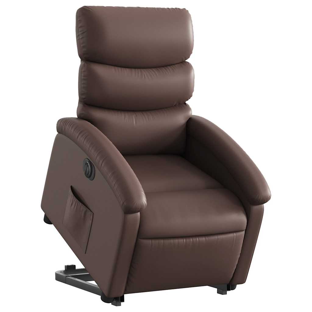 Fauteuil inclinable électrique marron similicuir - XIOS