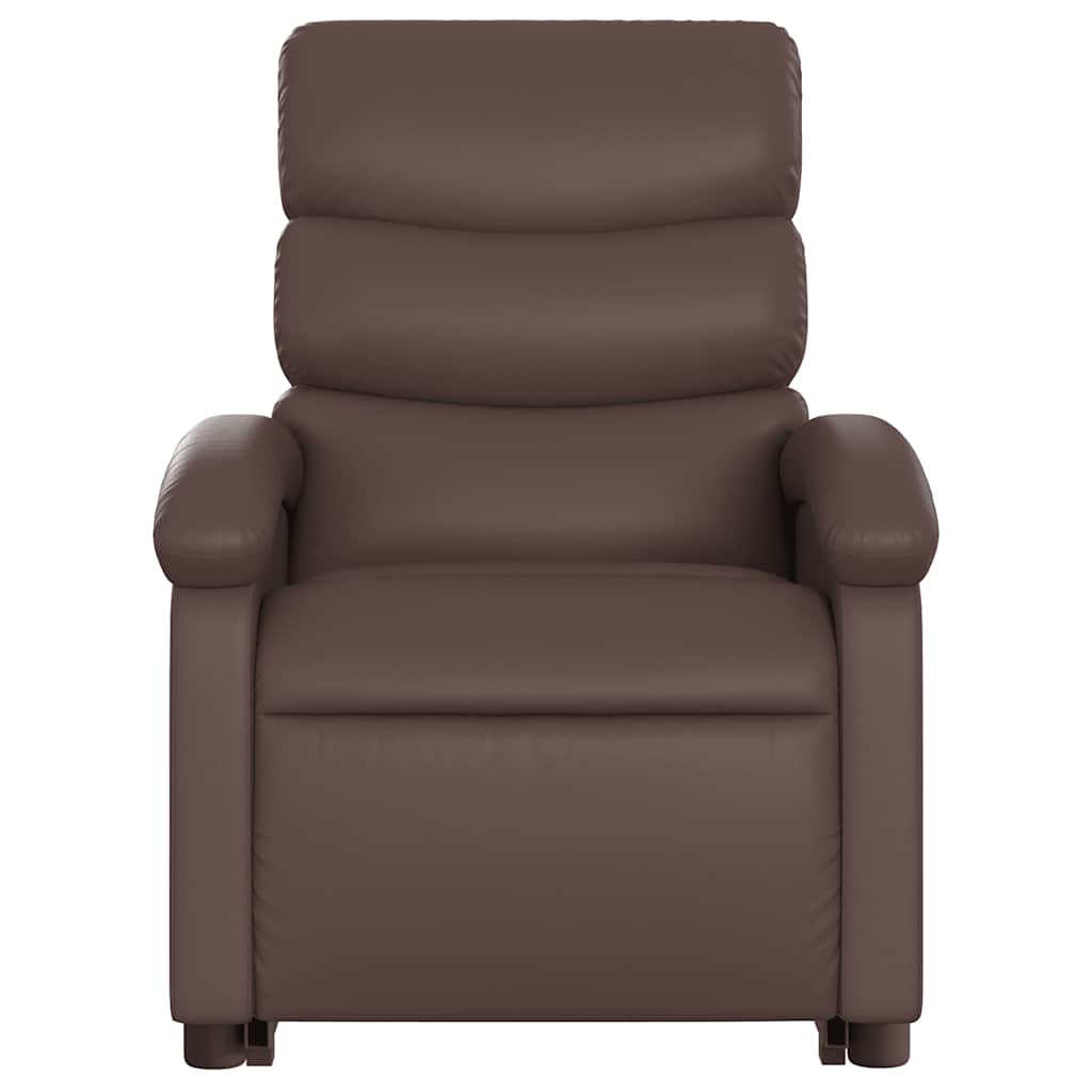 Fauteuil inclinable électrique marron similicuir