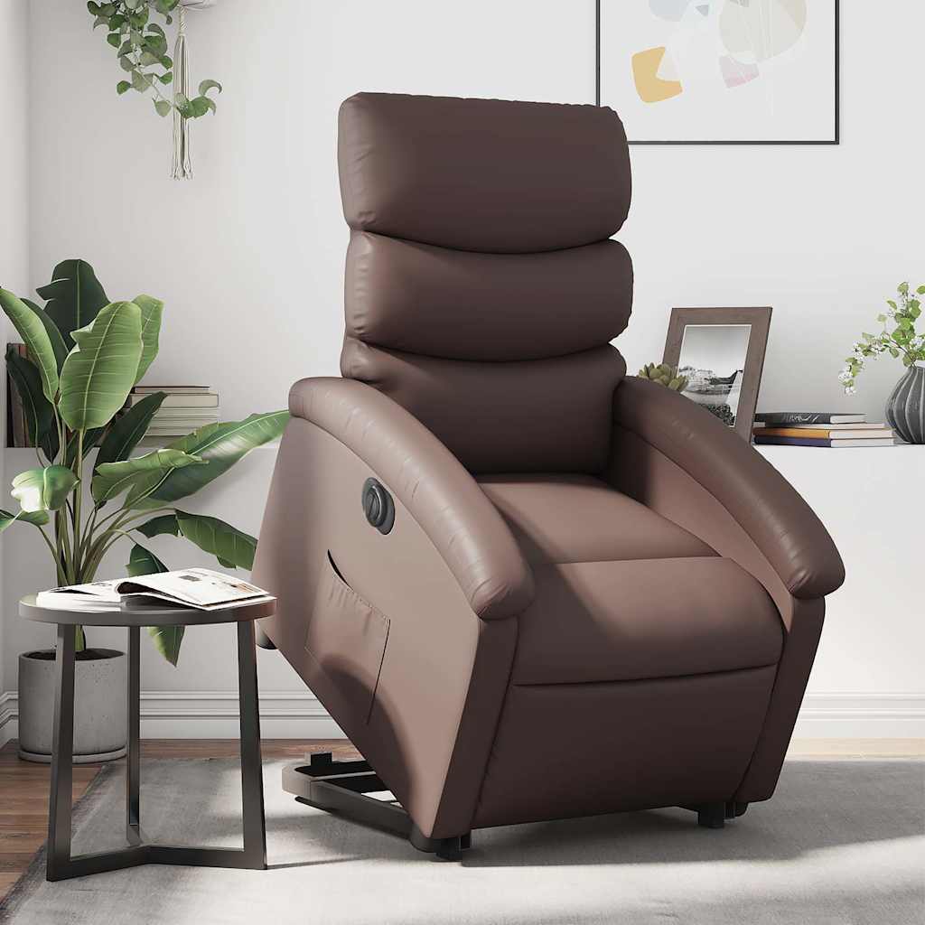 Fauteuil inclinable électrique marron similicuir - XIOS