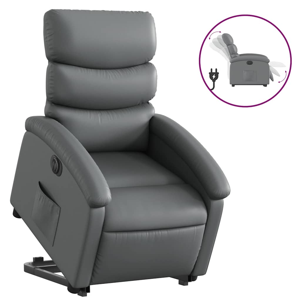 Fauteuil inclinable électrique gris similicuir - XIOS