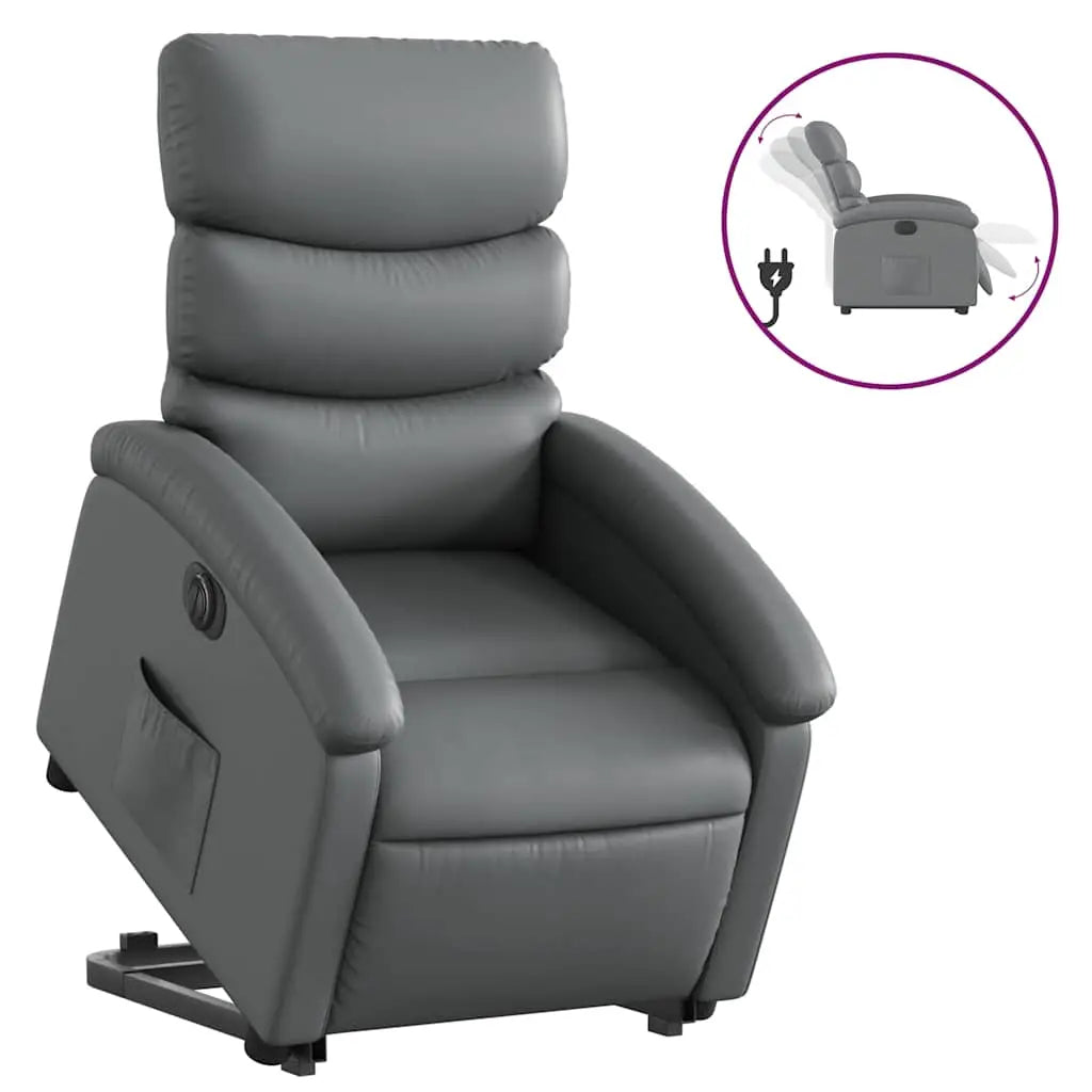 Fauteuil inclinable électrique gris similicuir - XIOS