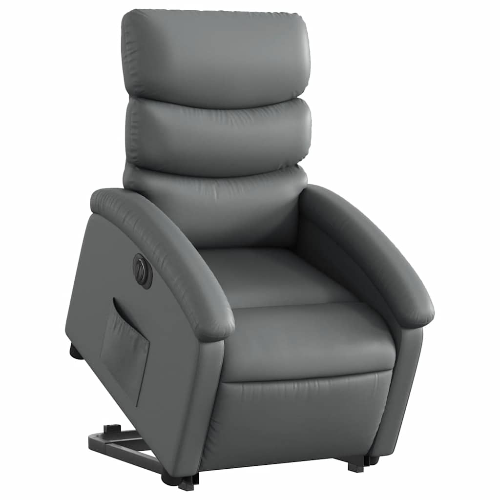 Fauteuil inclinable électrique gris similicuir - XIOS