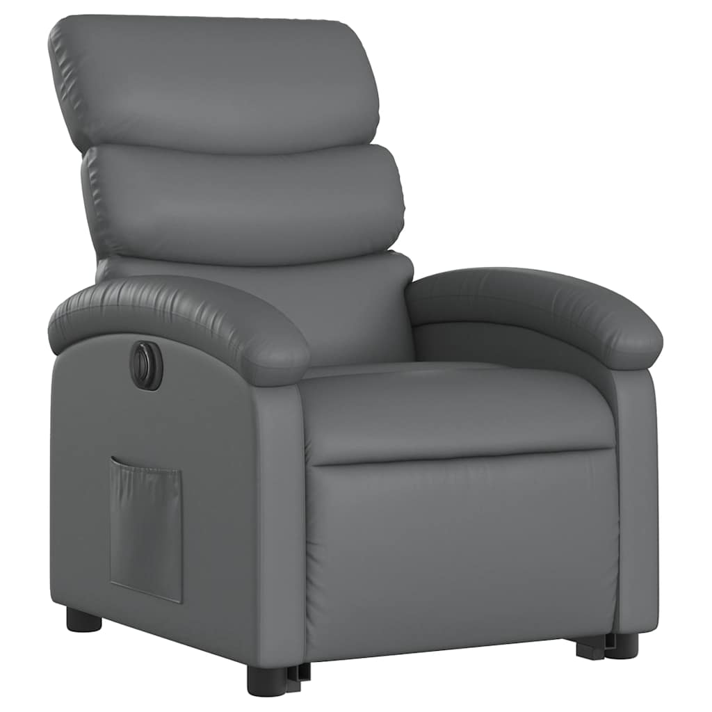Fauteuil inclinable électrique gris similicuir - XIOS