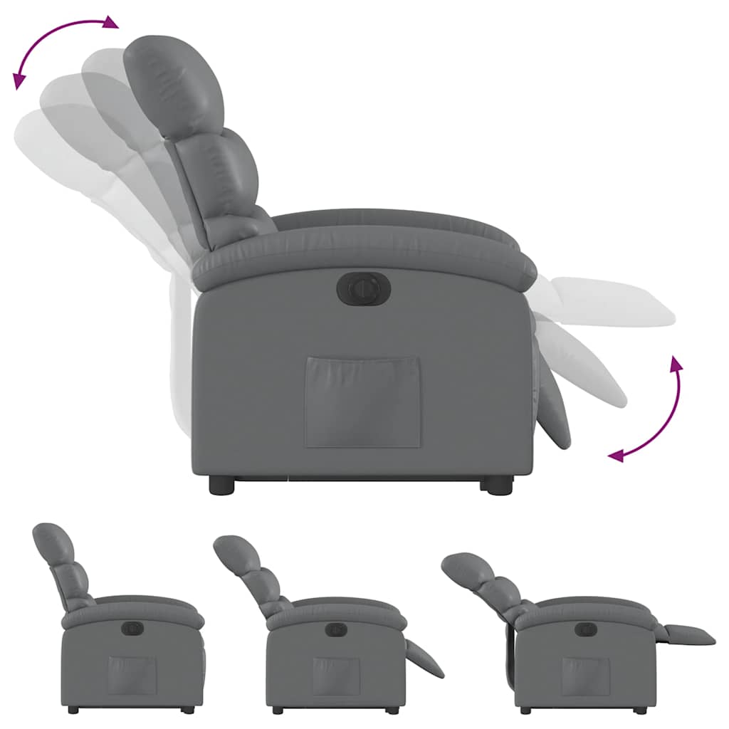 Fauteuil inclinable électrique gris similicuir - XIOS