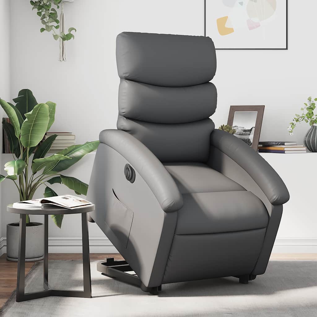 Fauteuil inclinable électrique gris similicuir - XIOS