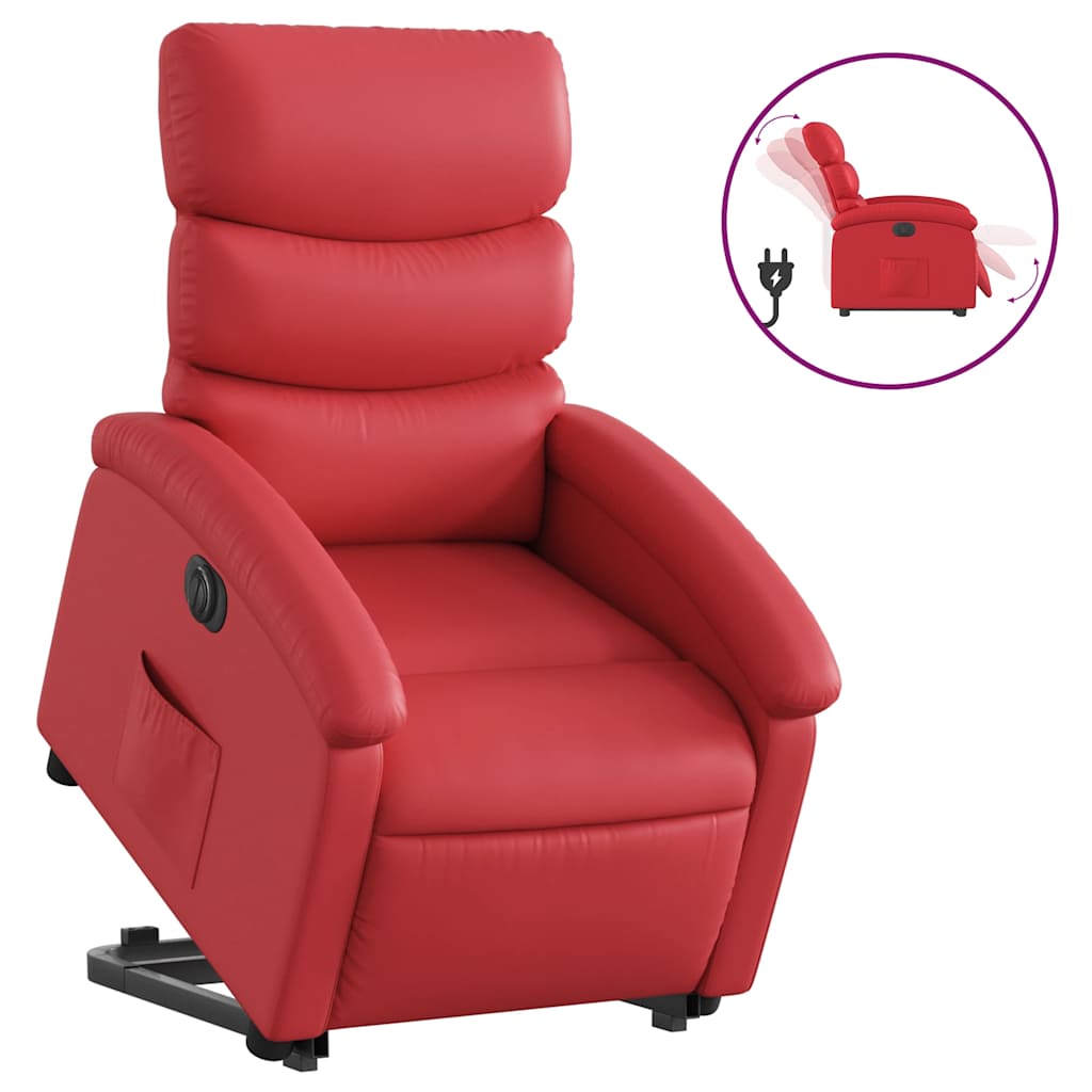 Fauteuil inclinable électrique rouge similicuir - XIOS