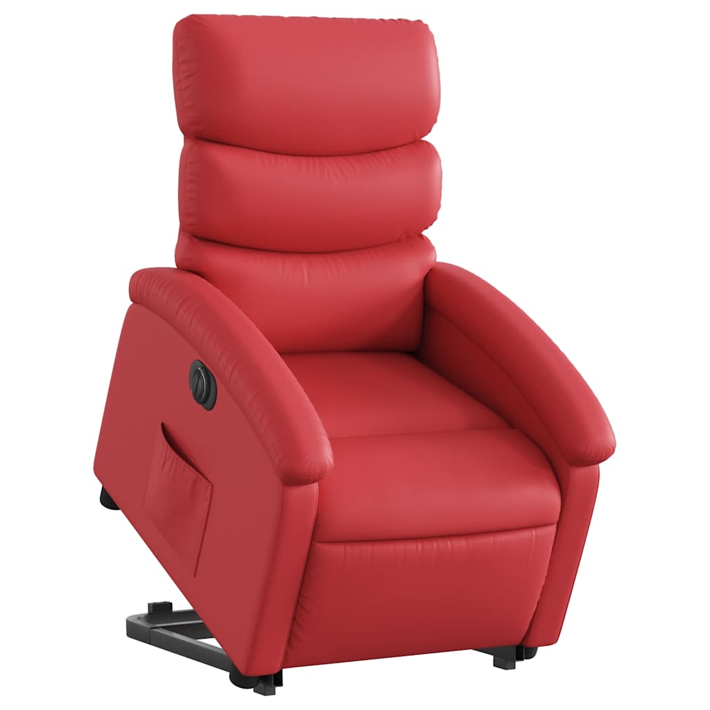 Fauteuil inclinable électrique rouge similicuir - XIOS