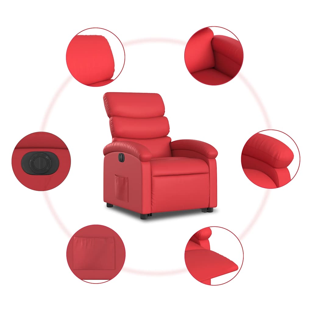 Fauteuil inclinable électrique rouge similicuir - XIOS
