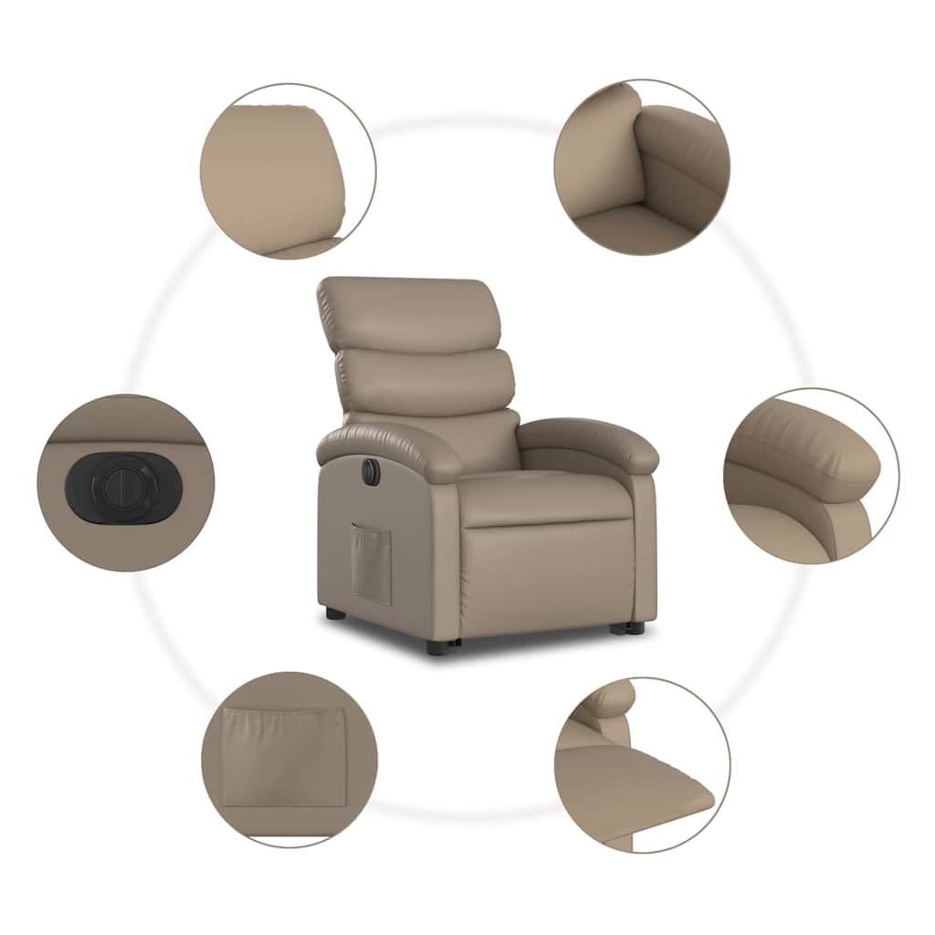 Fauteuil inclinable électrique cappuccino similicuir - XIOS