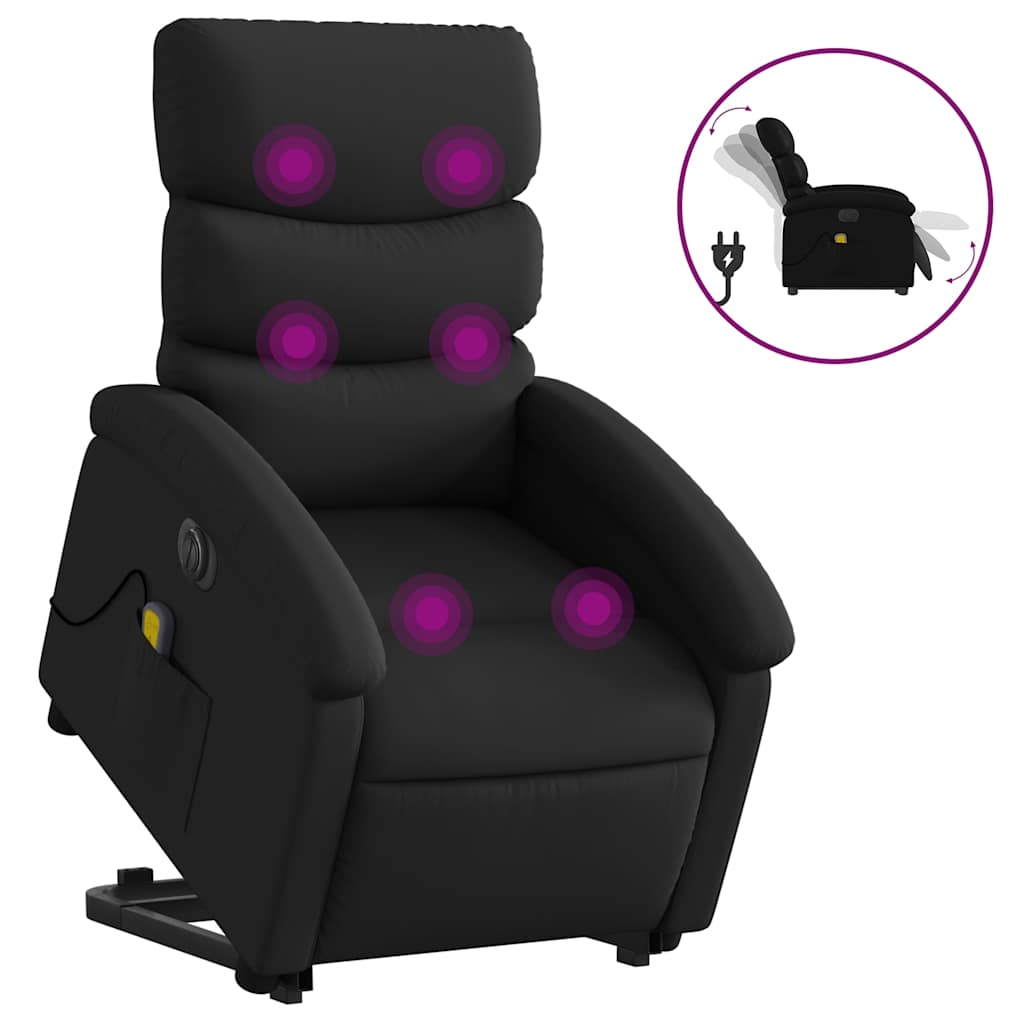 Fauteuil inclinable de massage électrique noir similicuir - XIOS
