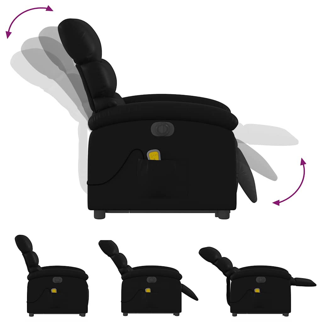 Fauteuil inclinable de massage électrique noir similicuir - XIOS