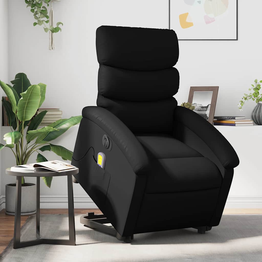 Fauteuil inclinable de massage électrique noir similicuir - XIOS