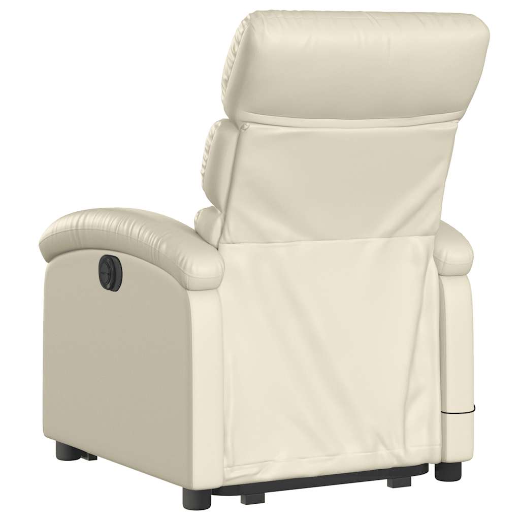 Fauteuil inclinable de massage électrique crème similicuir - XIOS