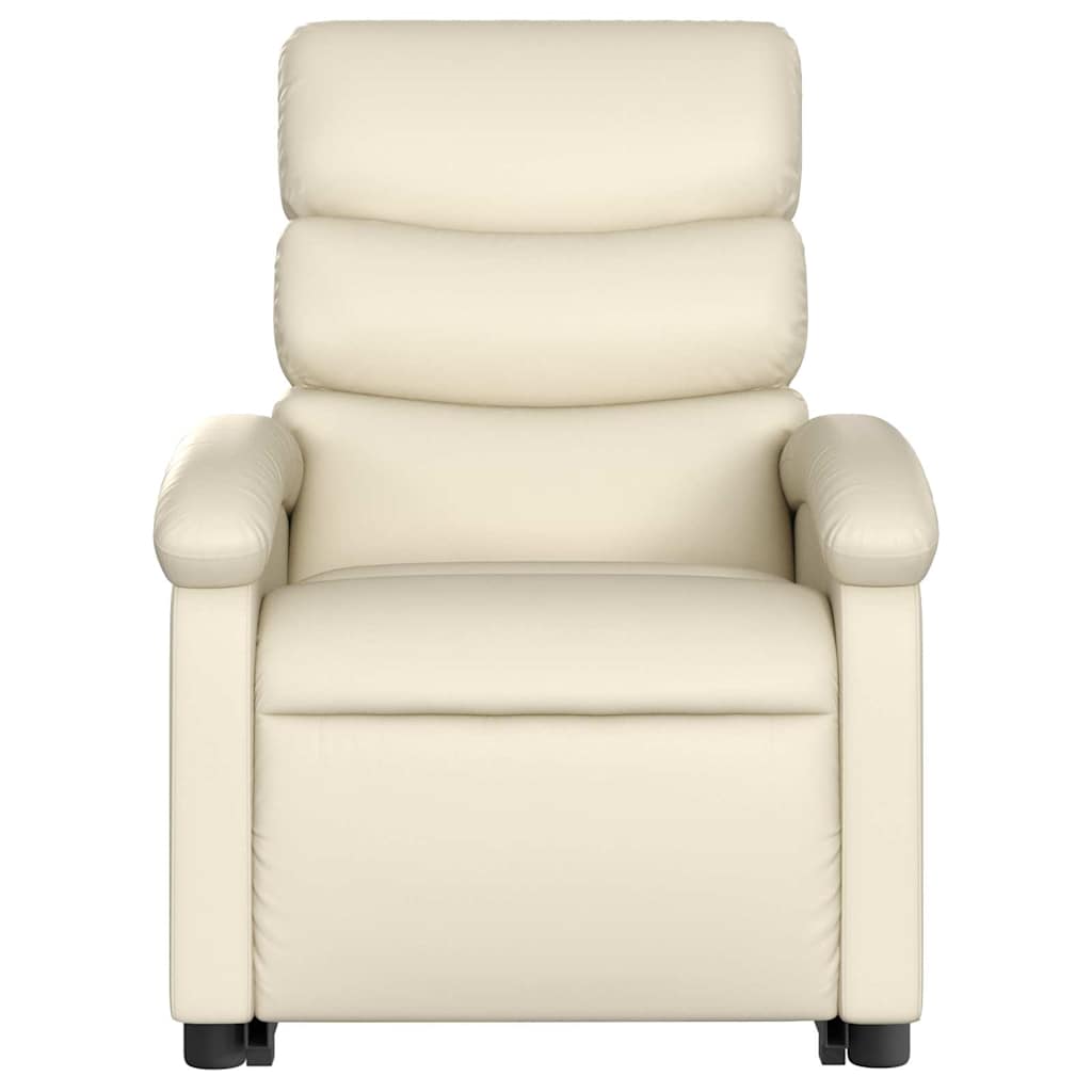 Fauteuil inclinable de massage électrique crème similicuir - XIOS