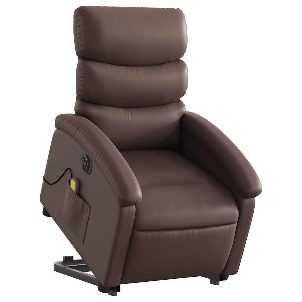 Fauteuil inclinable de massage électrique marron similicuir - XIOS