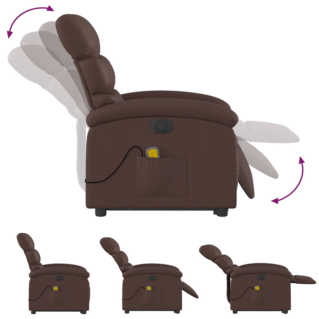 Fauteuil inclinable de massage électrique marron similicuir - XIOS