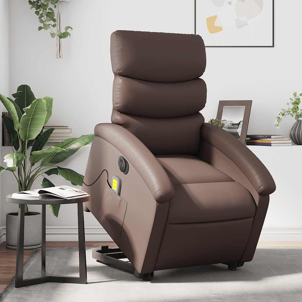 Fauteuil inclinable de massage électrique marron similicuir - XIOS