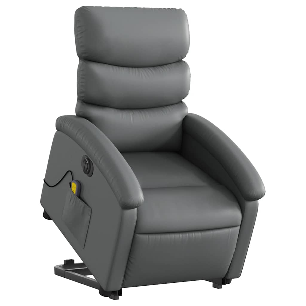 Fauteuil inclinable de massage électrique gris similicuir