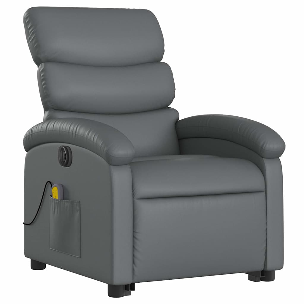 Fauteuil inclinable de massage électrique gris similicuir - XIOS