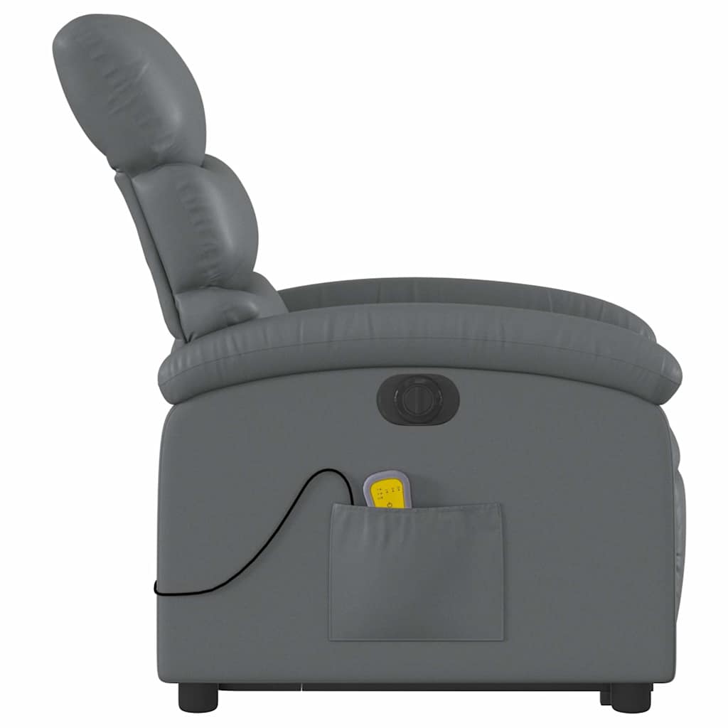 Fauteuil inclinable de massage électrique gris similicuir - XIOS