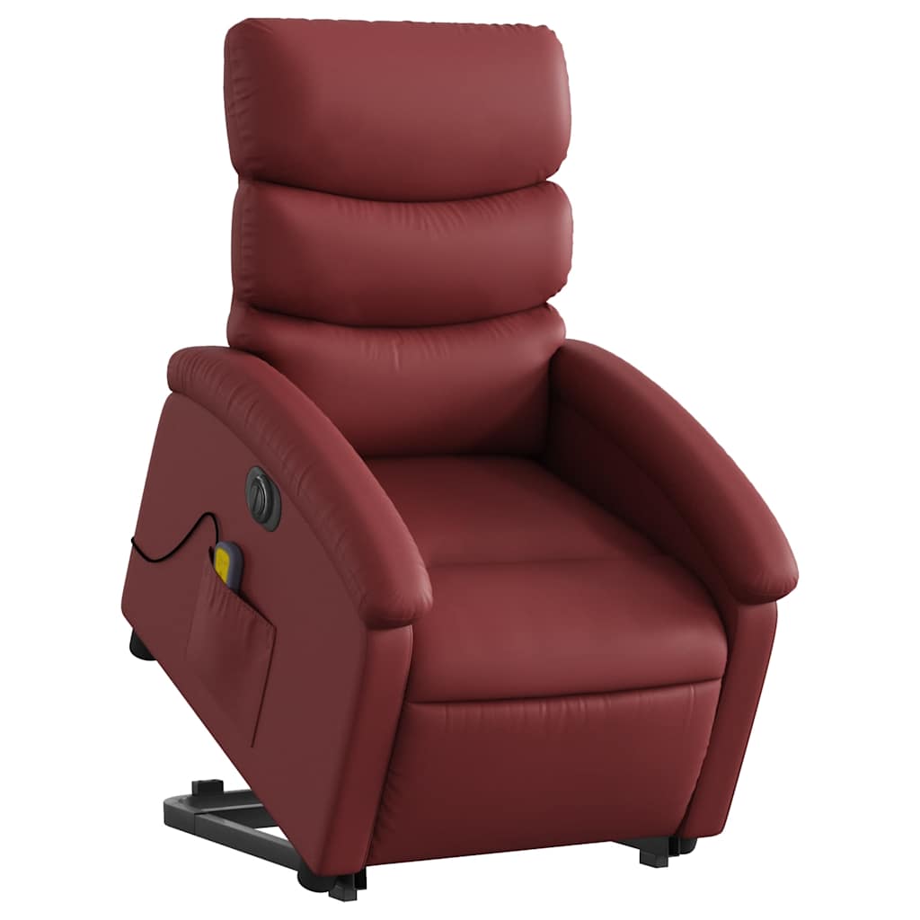 Fauteuil inclinable de massage électrique rouge bordeaux - XIOS