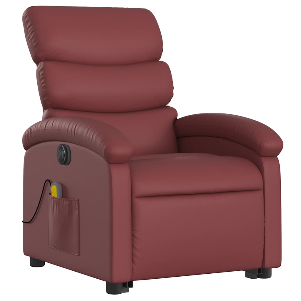Fauteuil inclinable de massage électrique rouge bordeaux - XIOS