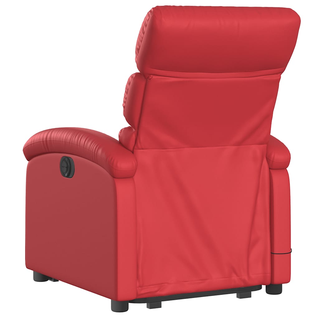 Fauteuil inclinable de massage électrique rouge similicuir