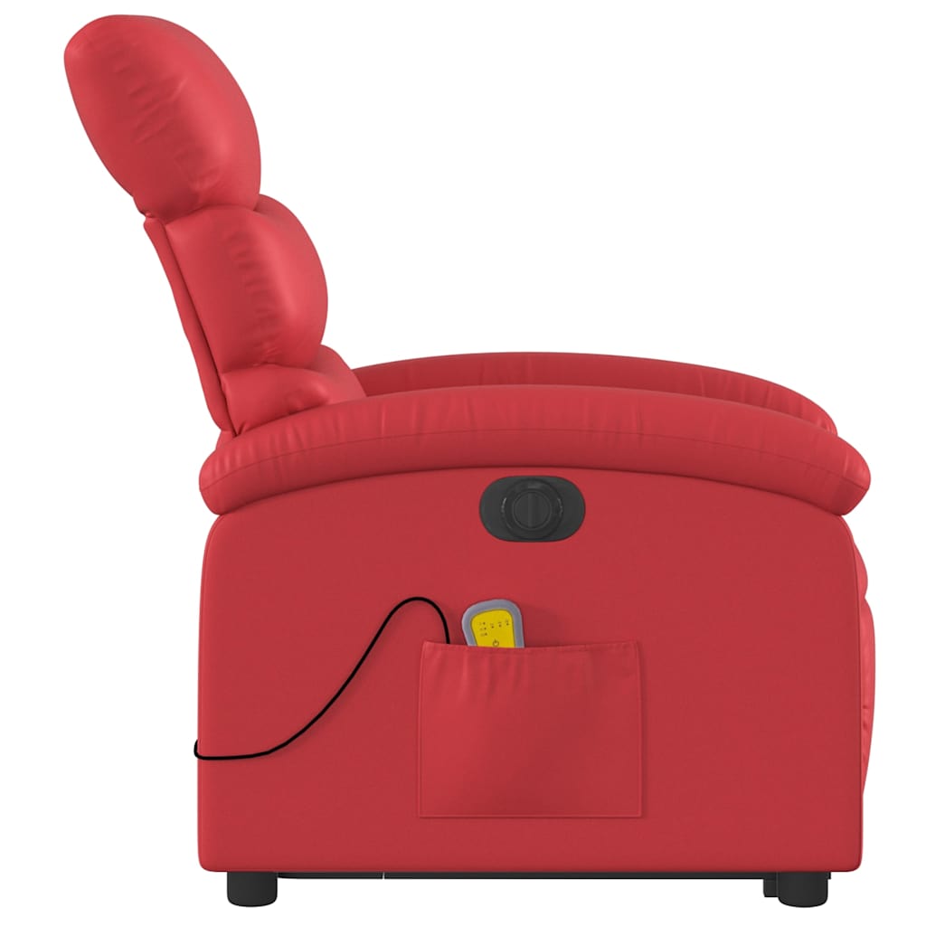 Fauteuil inclinable de massage électrique rouge similicuir