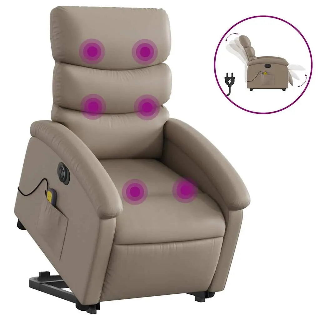 Fauteuil inclinable de massage électrique cappuccino similicuir - XIOS