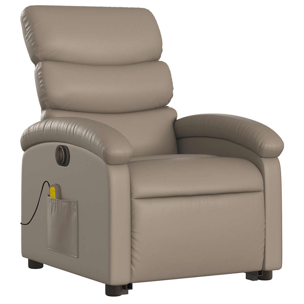 Fauteuil inclinable de massage électrique cappuccino similicuir - XIOS