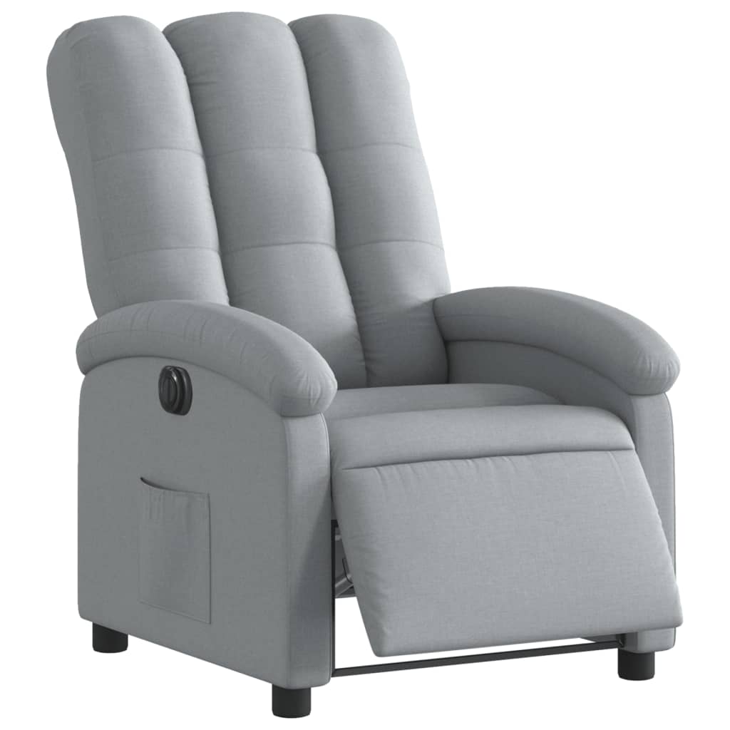 Fauteuil inclinable électrique Gris clair Tissu - XIOS