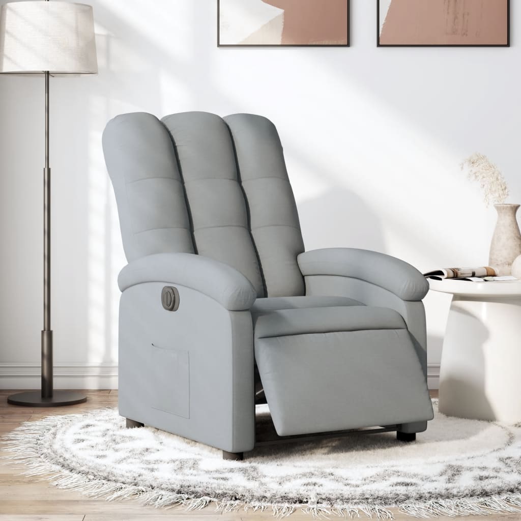 Fauteuil inclinable électrique Gris clair Tissu - XIOS