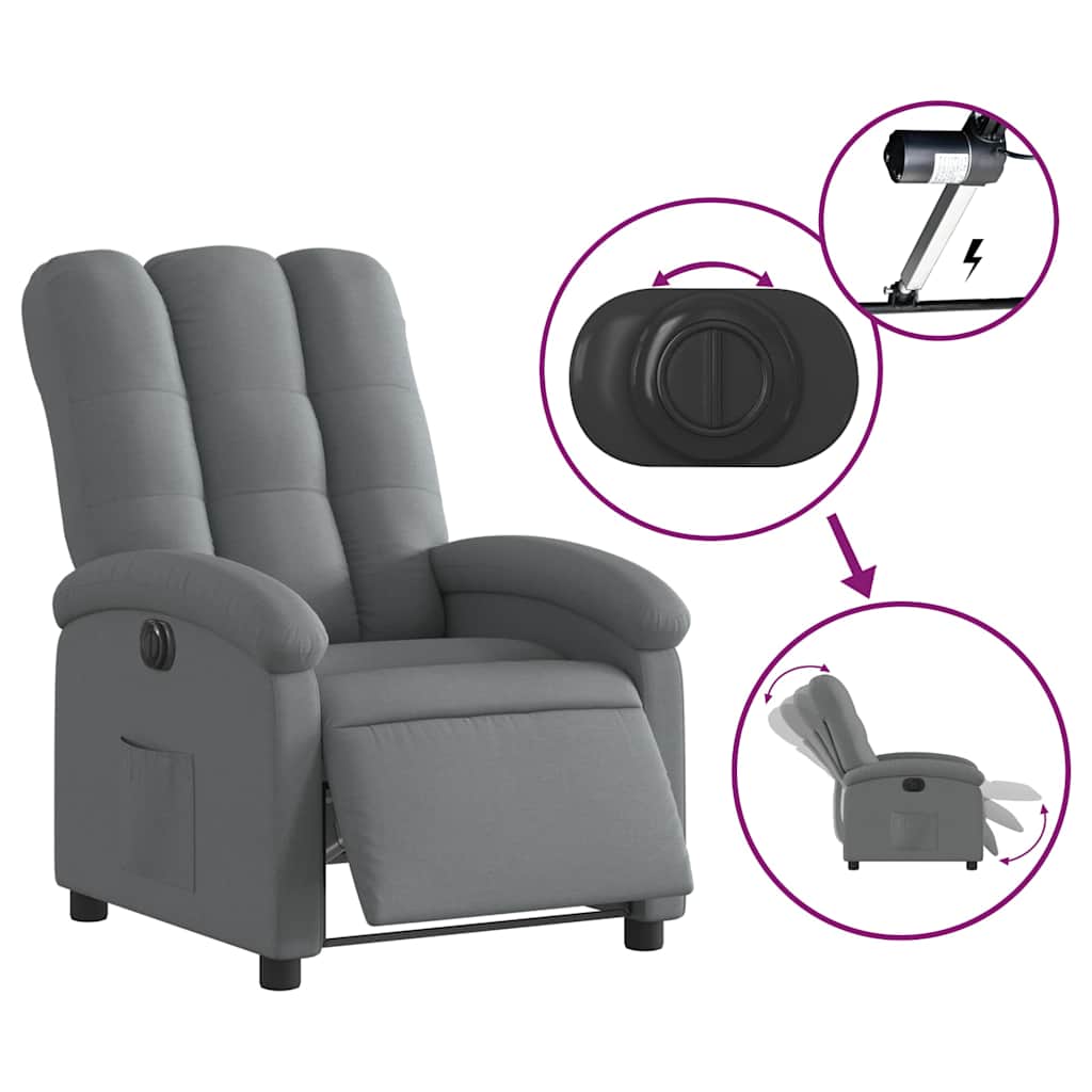 Fauteuil inclinable électrique Gris foncé Tissu - XIOS