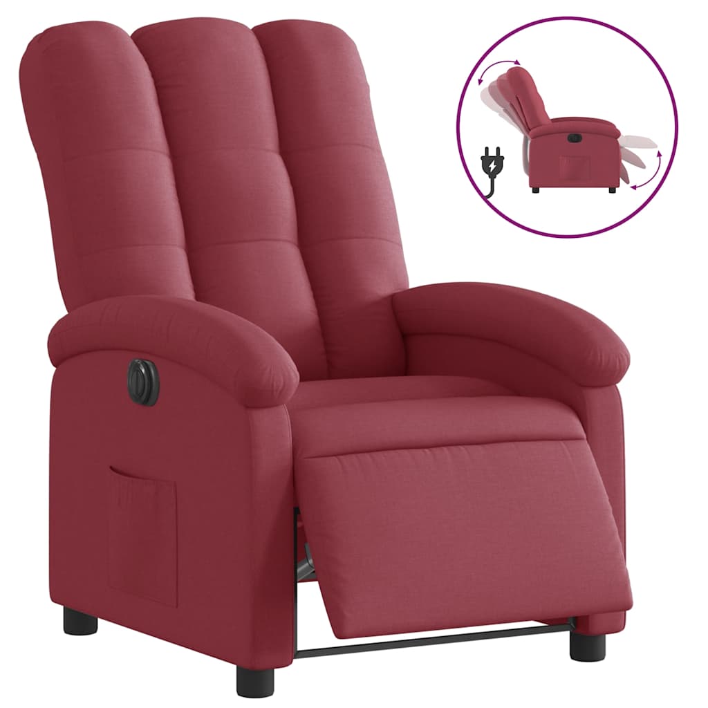 Fauteuil inclinable électrique Rouge bordeaux Tissu - XIOS