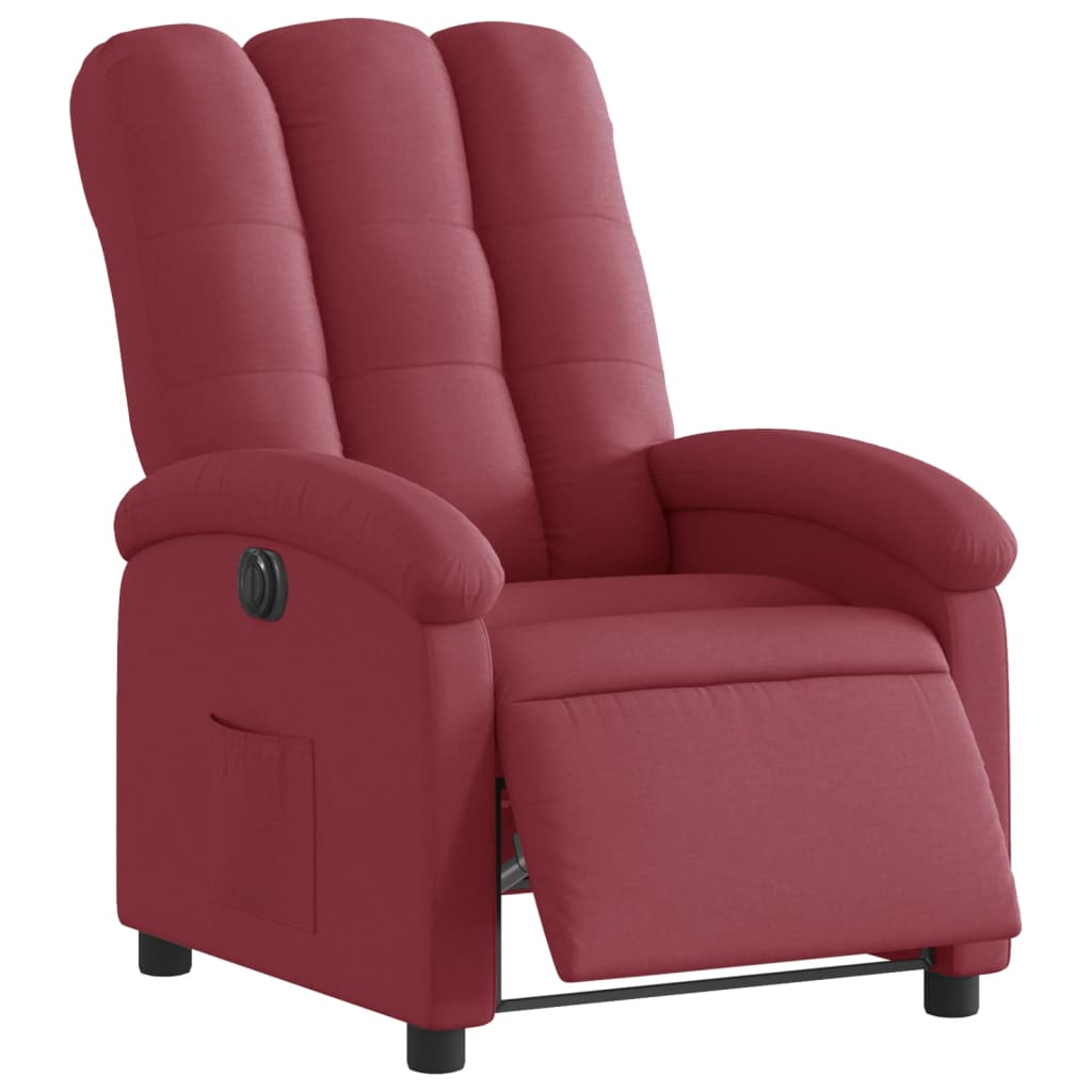 Fauteuil inclinable électrique Rouge bordeaux Tissu - XIOS