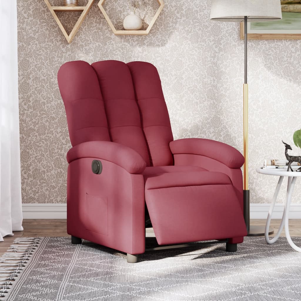 Fauteuil inclinable électrique Rouge bordeaux Tissu - XIOS
