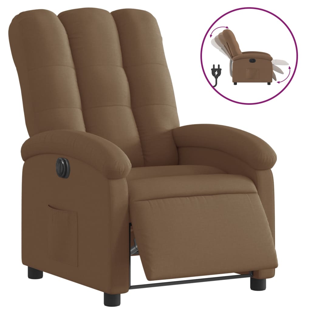 Fauteuil inclinable électrique Marron Tissu - XIOS