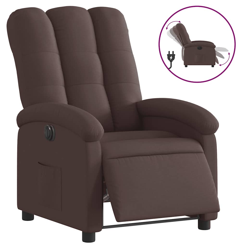 Fauteuil inclinable électrique Marron foncé Tissu - XIOS