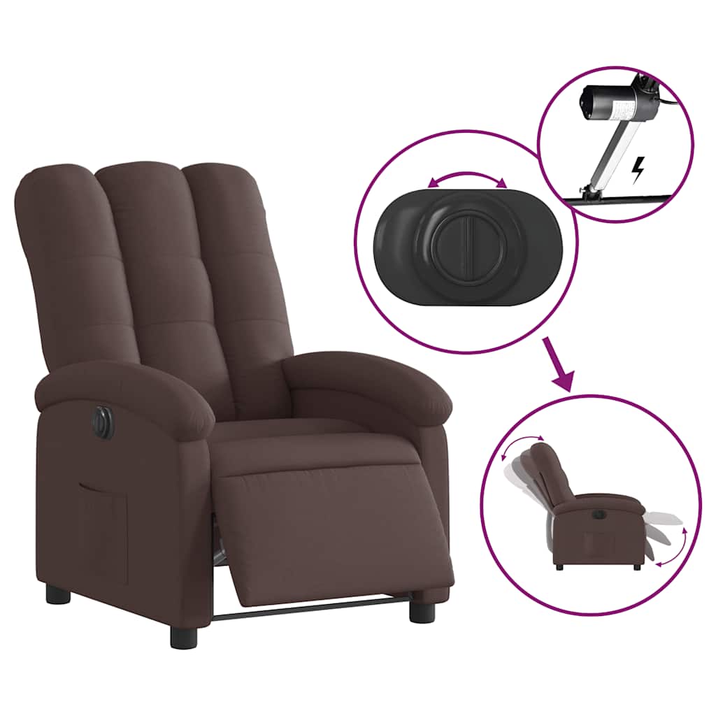 Fauteuil inclinable électrique Marron foncé Tissu - XIOS
