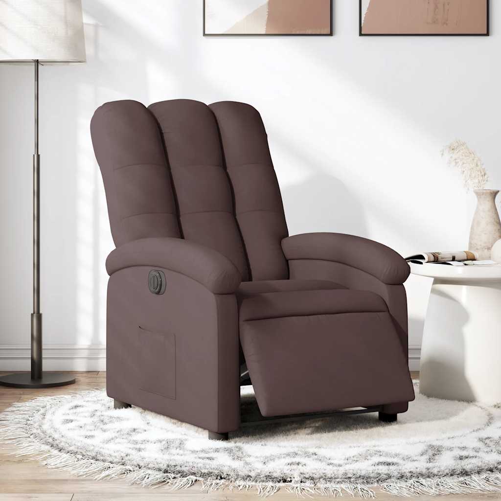 Fauteuil inclinable électrique Marron foncé Tissu - XIOS