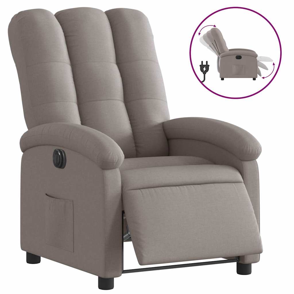 Fauteuil inclinable électrique Taupe Tissu - XIOS