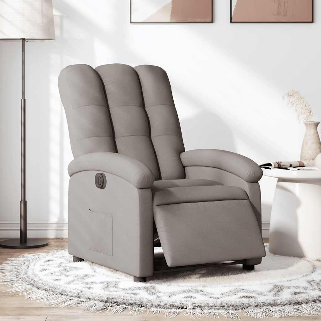 Fauteuil inclinable électrique Taupe Tissu - XIOS