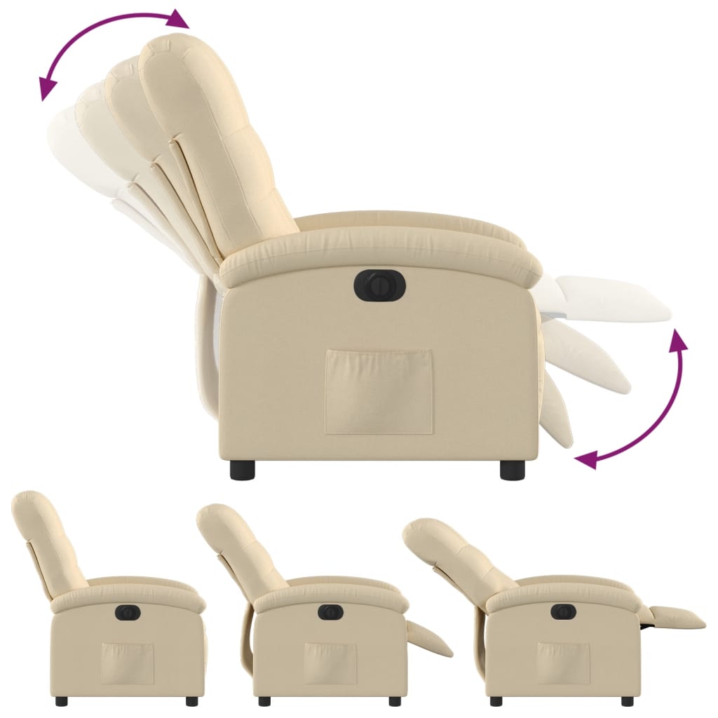Fauteuil inclinable électrique Crème Tissu - XIOS