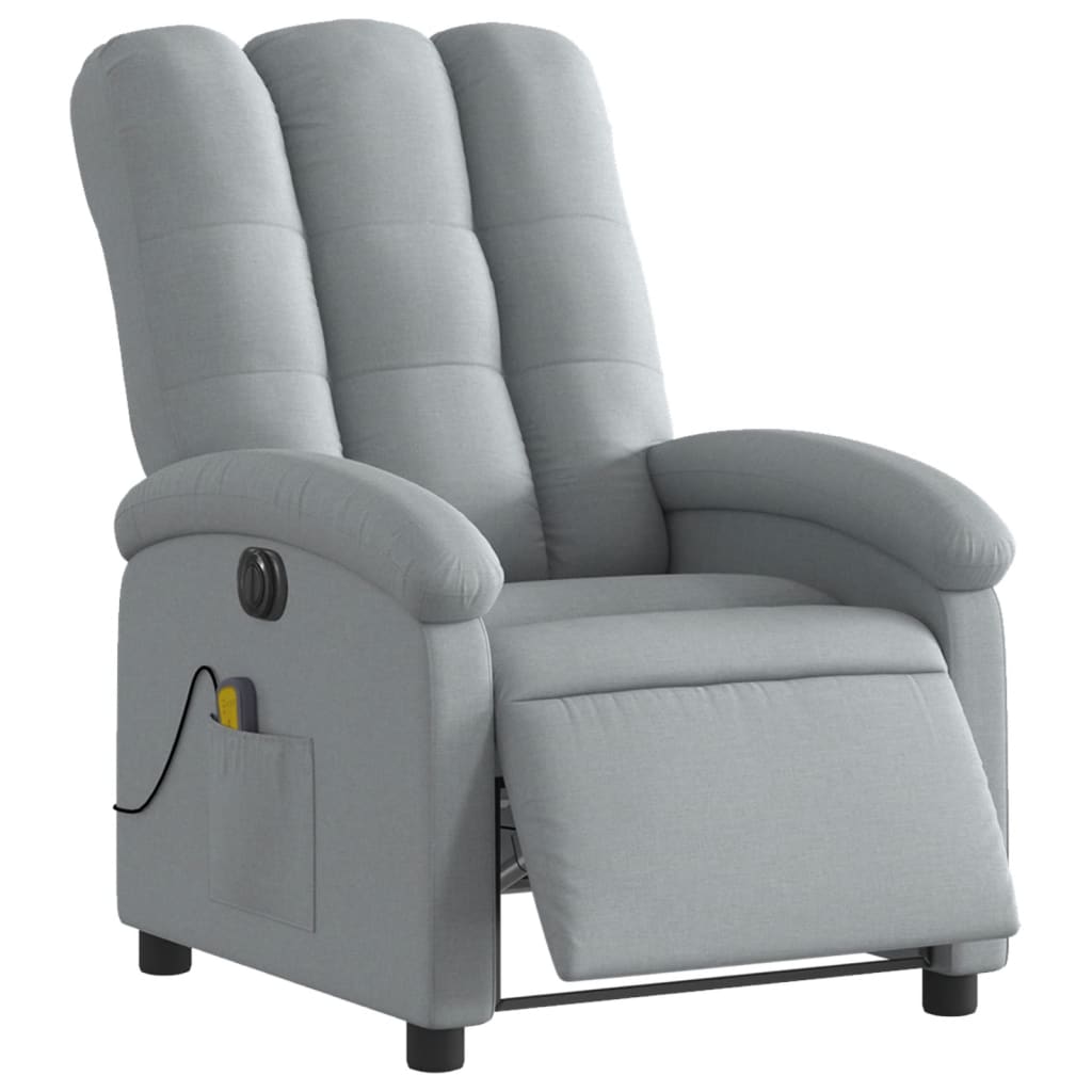 Fauteuil de massage inclinable électrique gris clair tissu - XIOS
