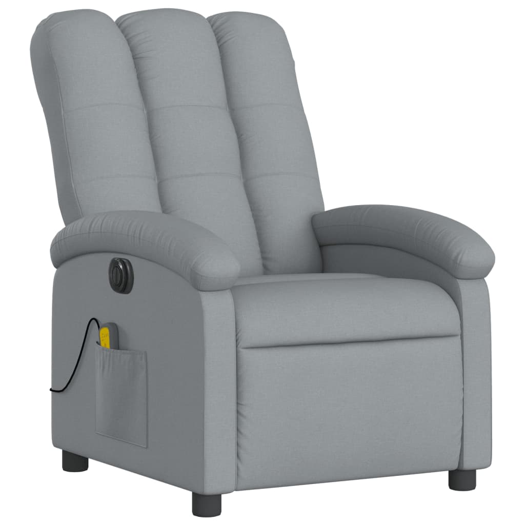 Fauteuil de massage inclinable électrique gris clair tissu - XIOS