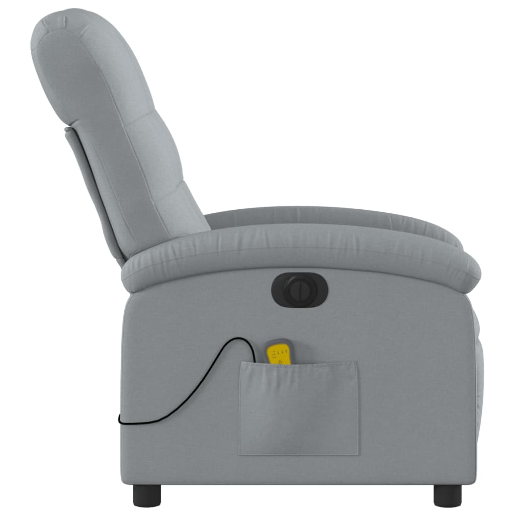 Fauteuil de massage inclinable électrique gris clair tissu - XIOS
