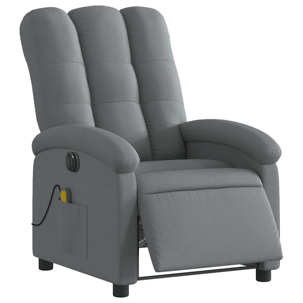 Fauteuil inclinable de massage électrique gris foncé tissu - XIOS
